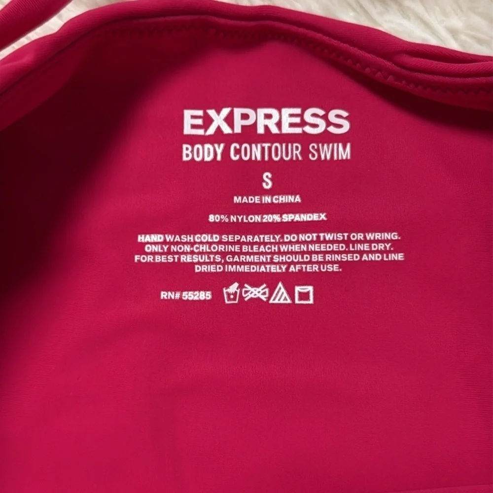 Express Ruched V-Wire Halter Body Contour One Piece Swimsuit